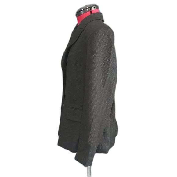 Suit Studio Blazer Women Plus Sz 18 Black Shimmer Long Sleeve Button Pockets NWT - Picture 2 of 11